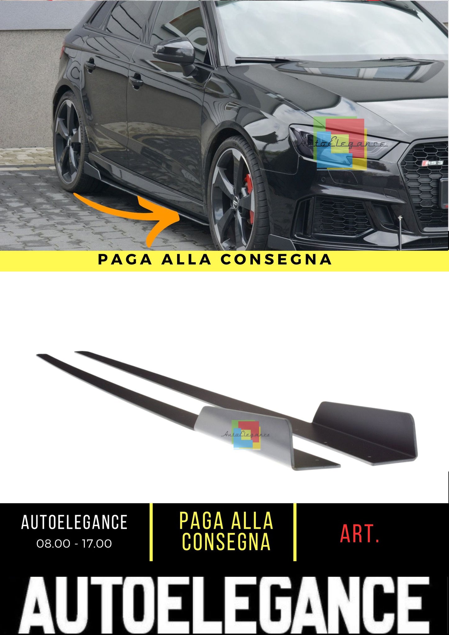 🔥Racing Skirts V.2 Suitable For AUDI Audi RS3 8V FL Sportback🔥