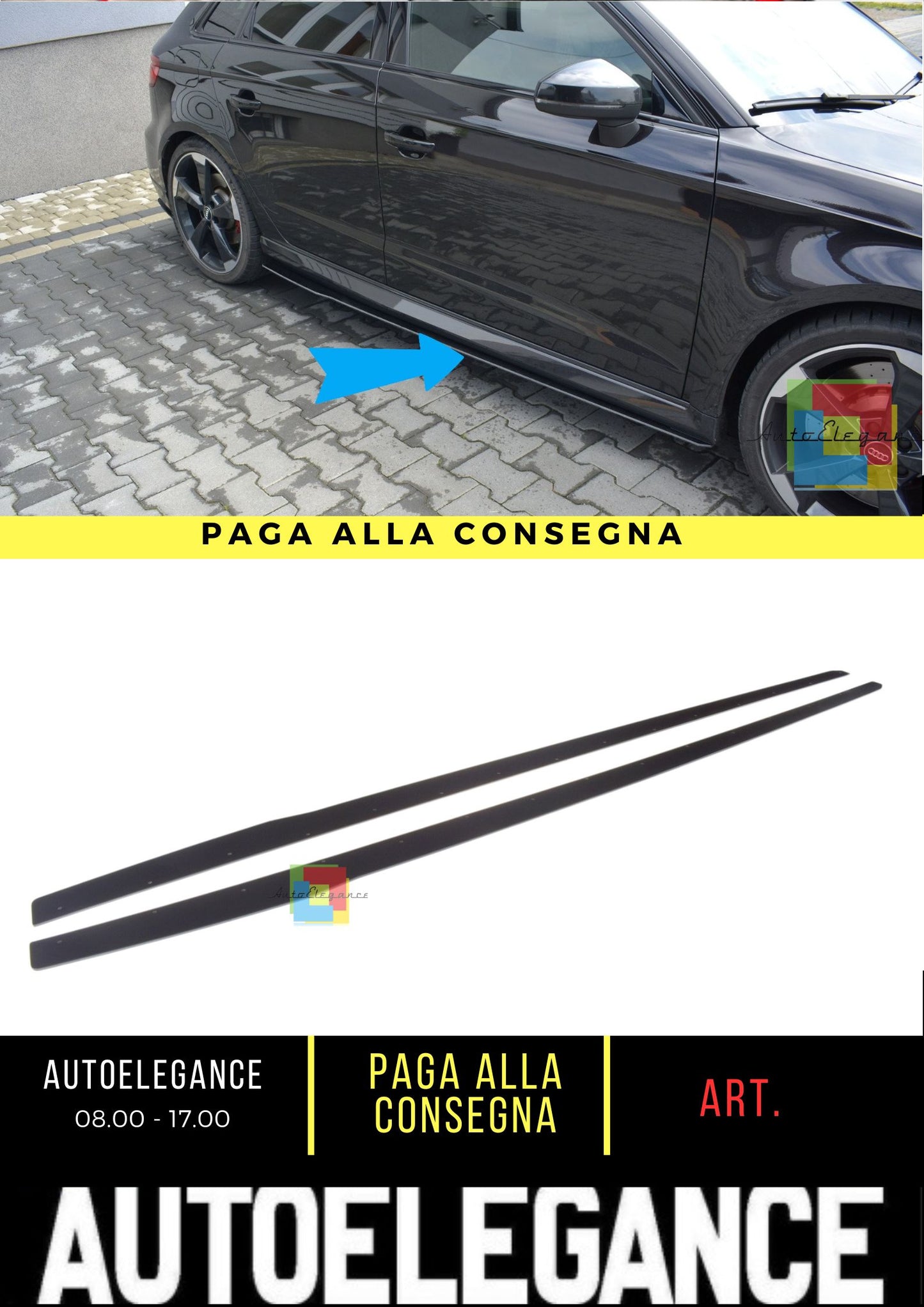 🔥Minigonne Racing V.1 Adatto Per  AUDI Audi RS3 8V FL Sportback🔥