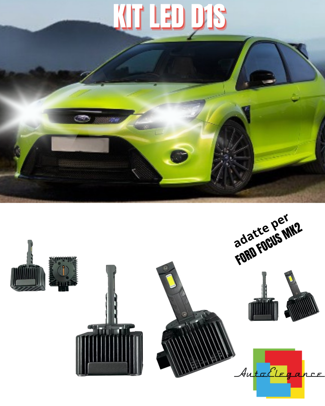 ⭐LAMPADE D1S LED 6000K DA XENON A LED MATRIX ADATTO PER FORD FOCUS MK2 ⭐