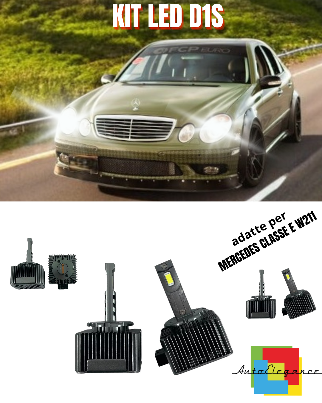 ⭐LAMPADE D1S LED 6000K DA XENON A LED MATRIX ADATTO PER MERCEDES CLASSE E W211 ⭐
