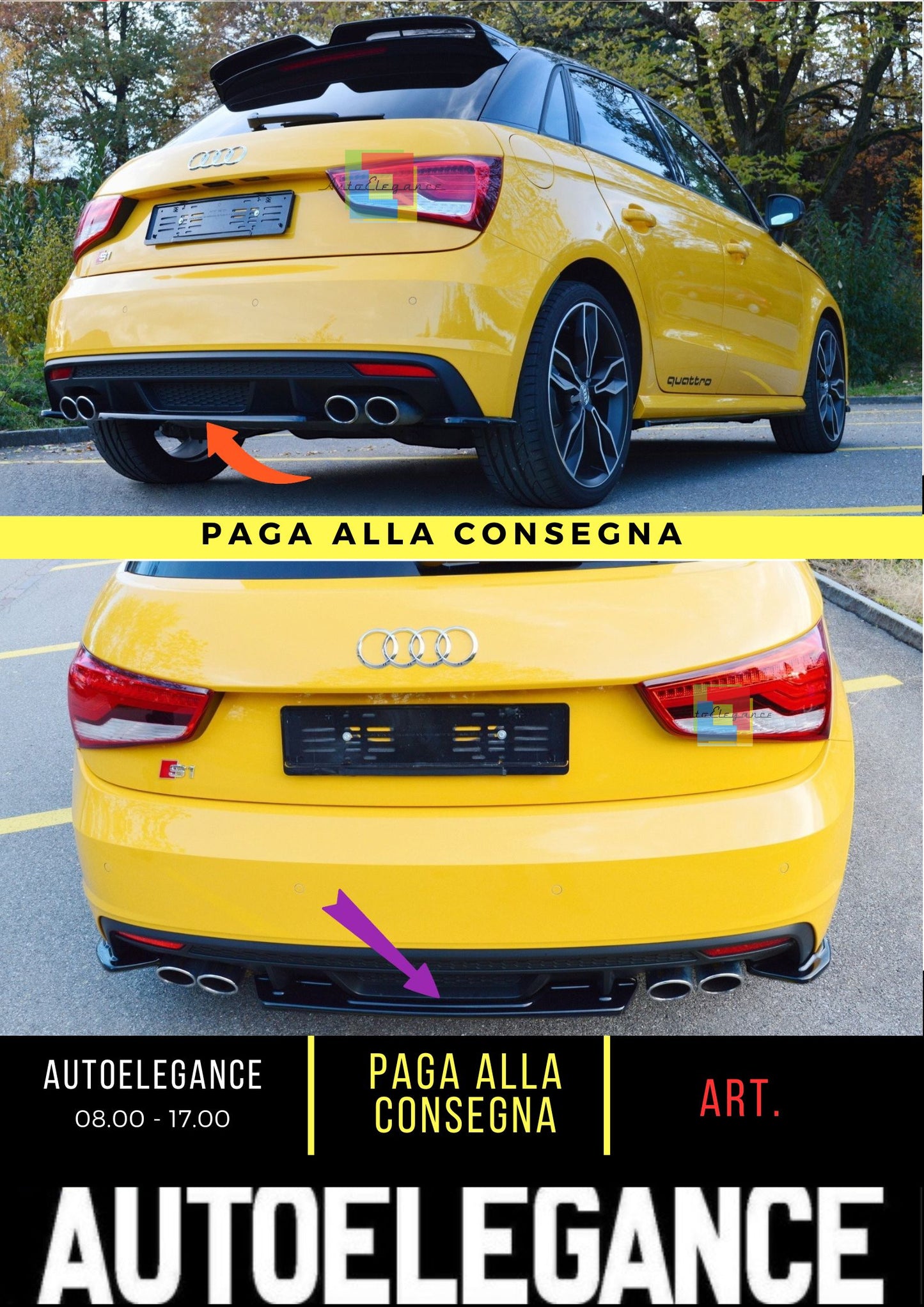 🔥Splitter Posteriore Adatto Per Audi S1 8X🔥