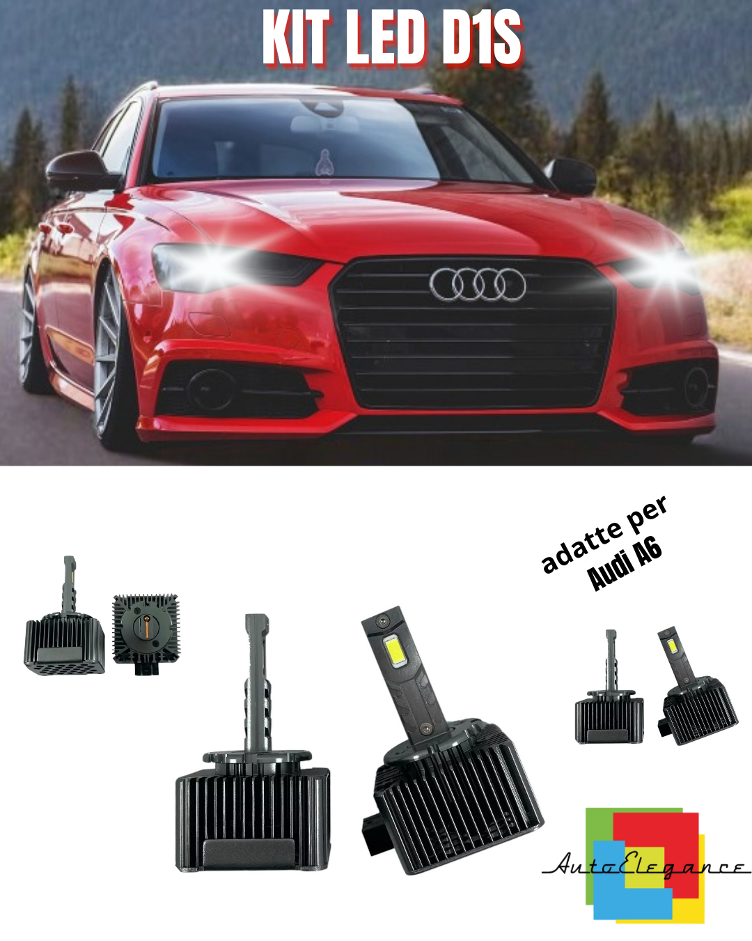 ⭐LAMPADE D1S LED 6000K DA XENON A LED MATRIX ADATTO PER Audi A6 ⭐
