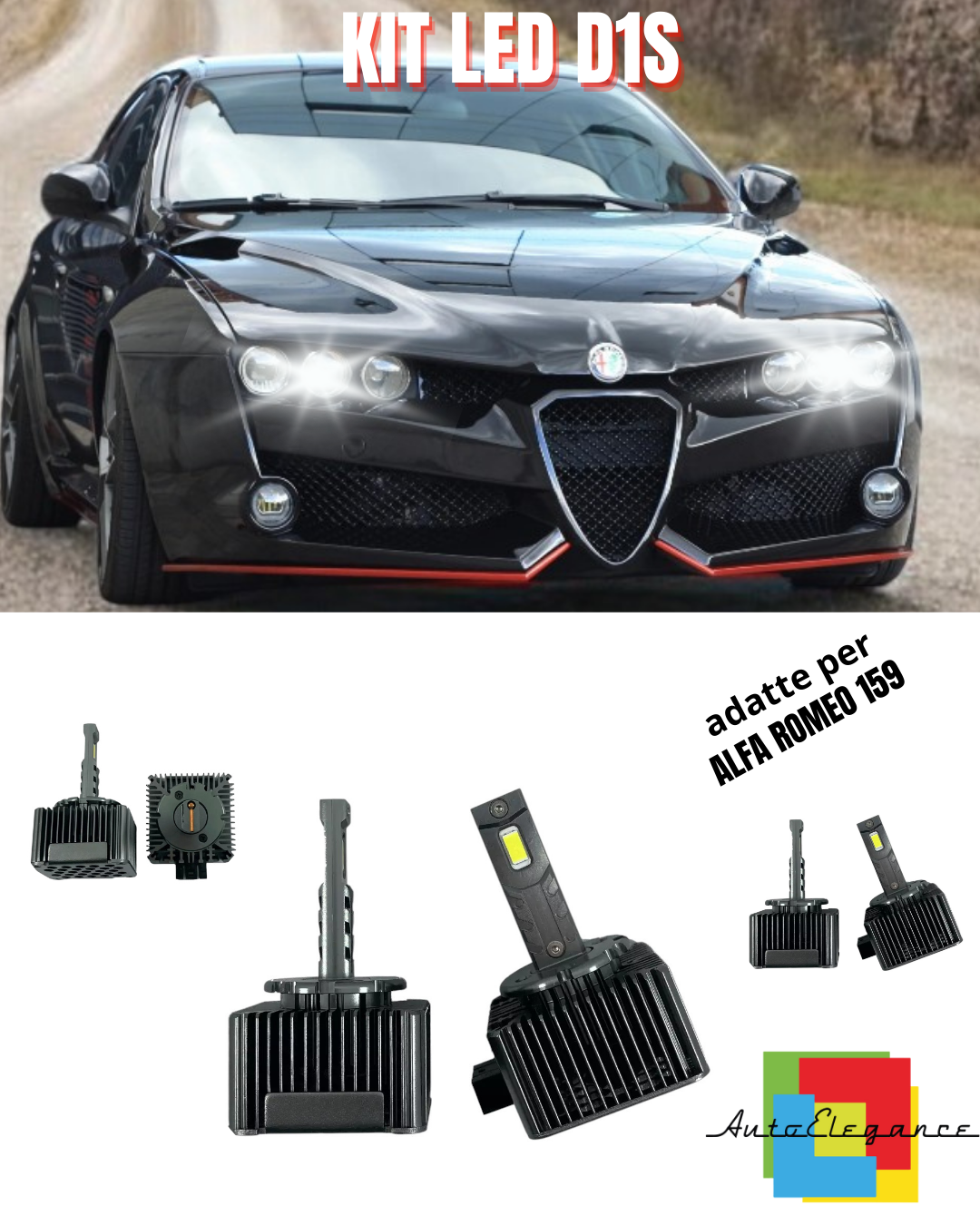 ⭐LAMPADE D1S LED 6000K DA XENON A LED MATRIX ADATTO PER ALFA ROMEO 159 ⭐