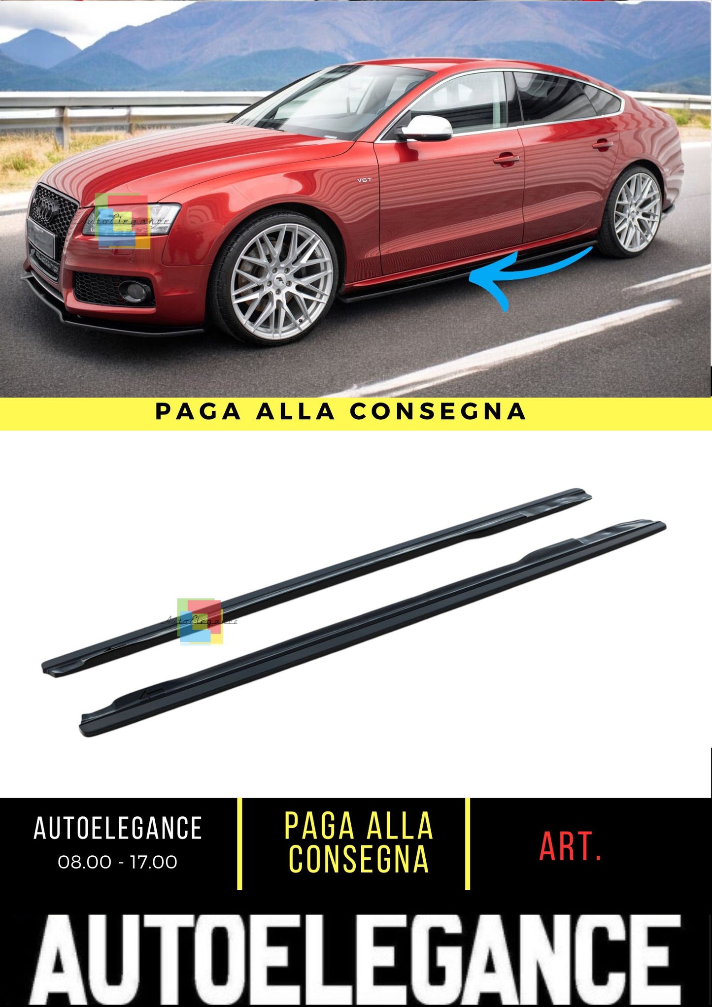 🔥Ninigonne Laterali Adatto Per Audi S5 / A5 / A5 S-Line 8T / 8T FL Sportback🔥