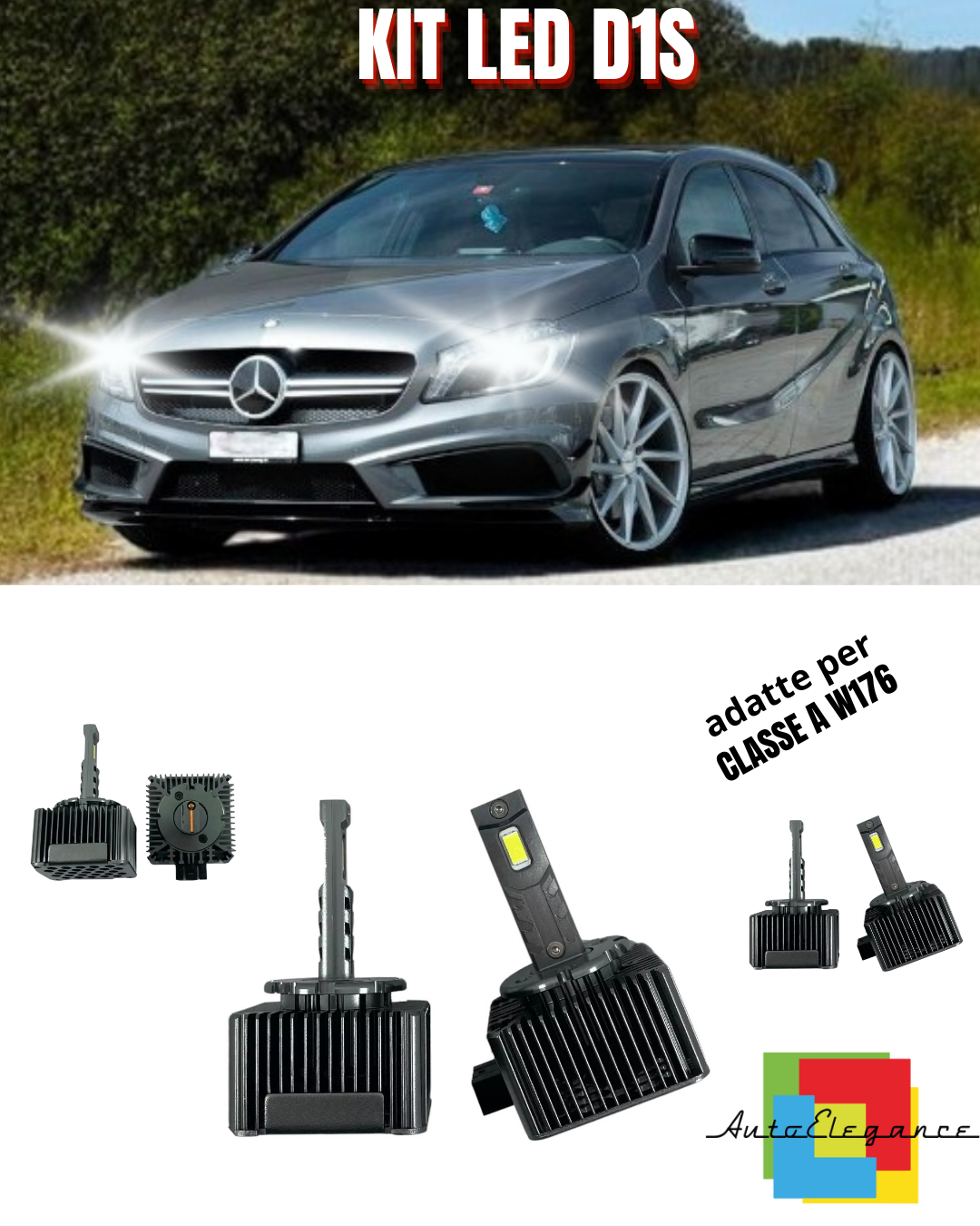 ⭐LAMPADE D1S LED 6000K DA XENON A LED MATRIX ADATTO PER CLASSE A W176 ⭐