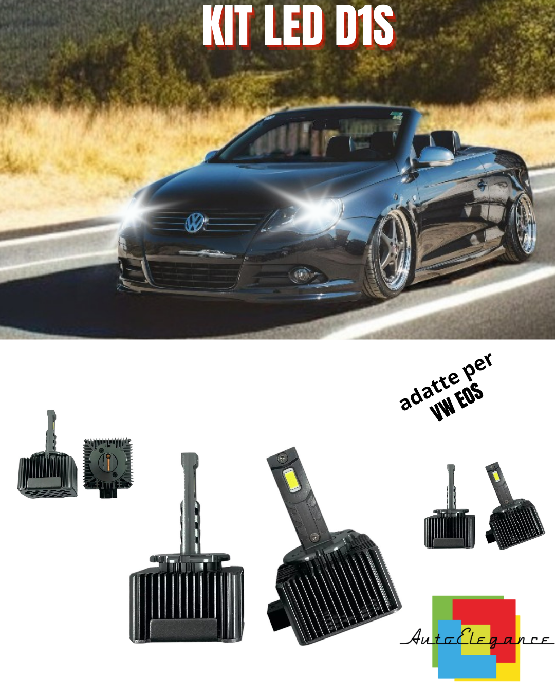 ⭐D1S LED 6000K XENON TO LED MATRIX LAMPS SUITABLE FOR VW EOS ⭐