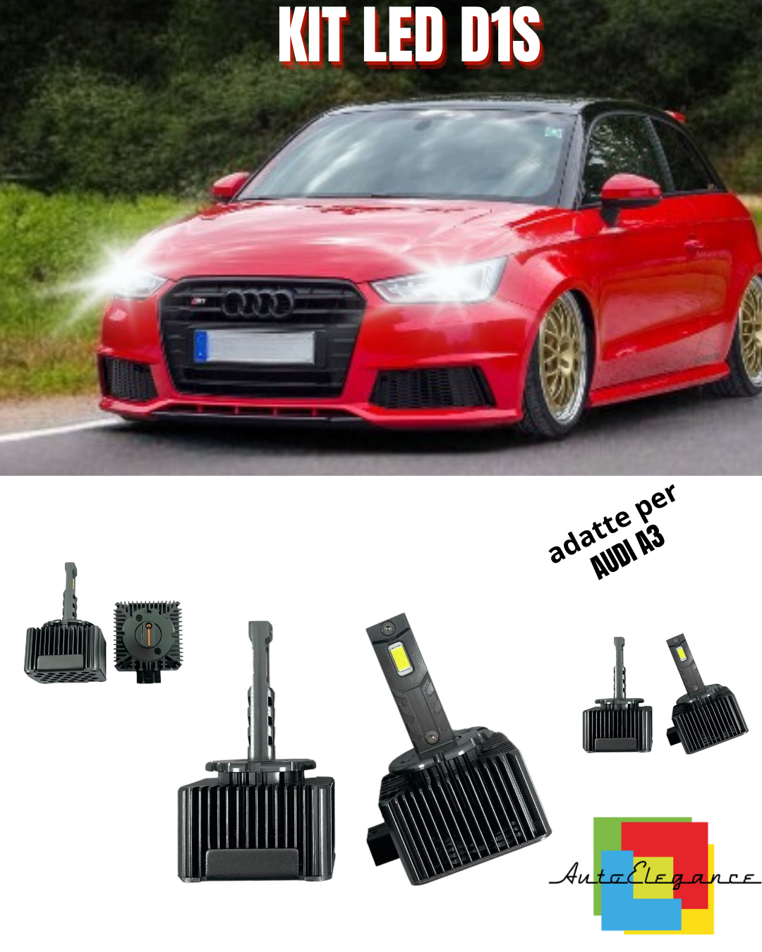⭐D1S LED 6000K XENON TO LED MATRIX LAMPS SUITABLE FOR AUDI A3 ⭐
