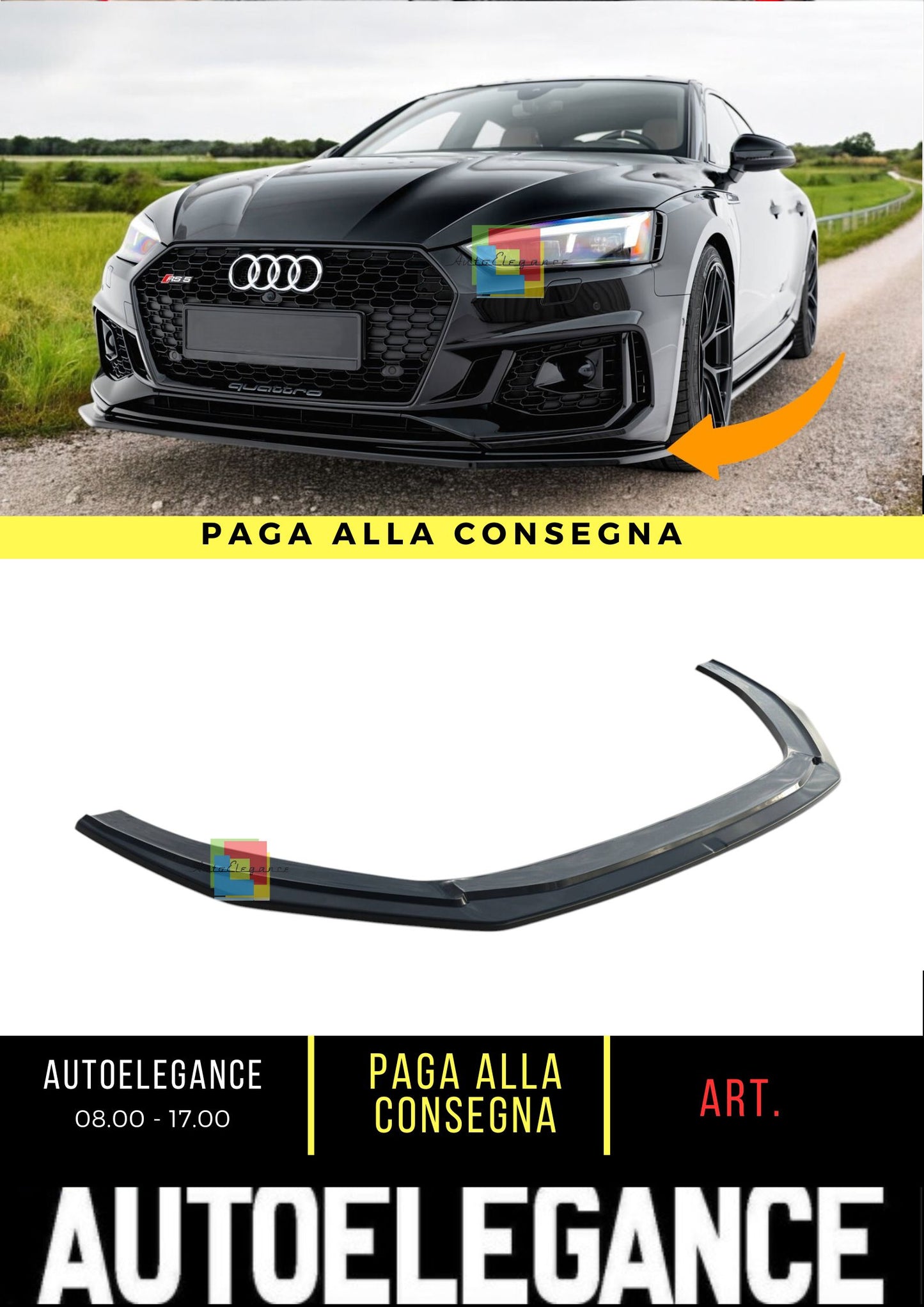🔥Splitter Anteriore V.2 Adatto Per Audi RS5 Coupé / Sportback F5🔥