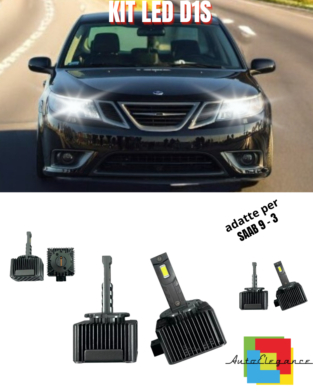 ⭐LAMPADE D1S LED 6000K DA XENON A LED MATRIX ADATTO PER SAAB 9 - 3 ⭐