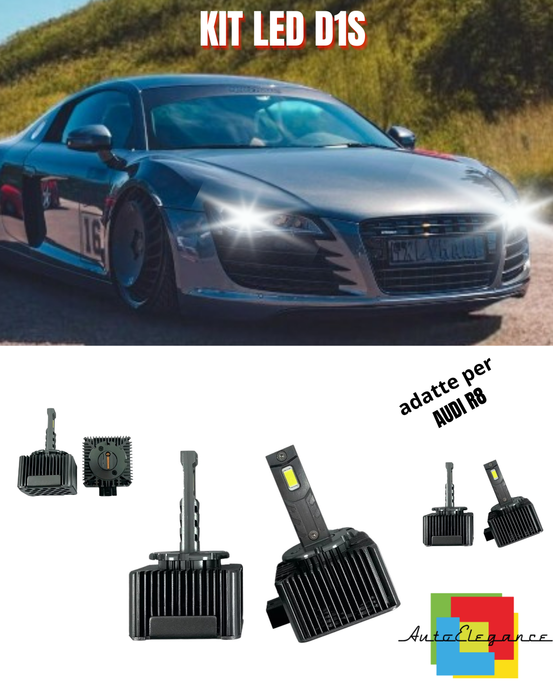 ⭐LAMPADE D1S LED 6000K DA XENON A LED MATRIX ADATTO PER AUDI R8 ⭐