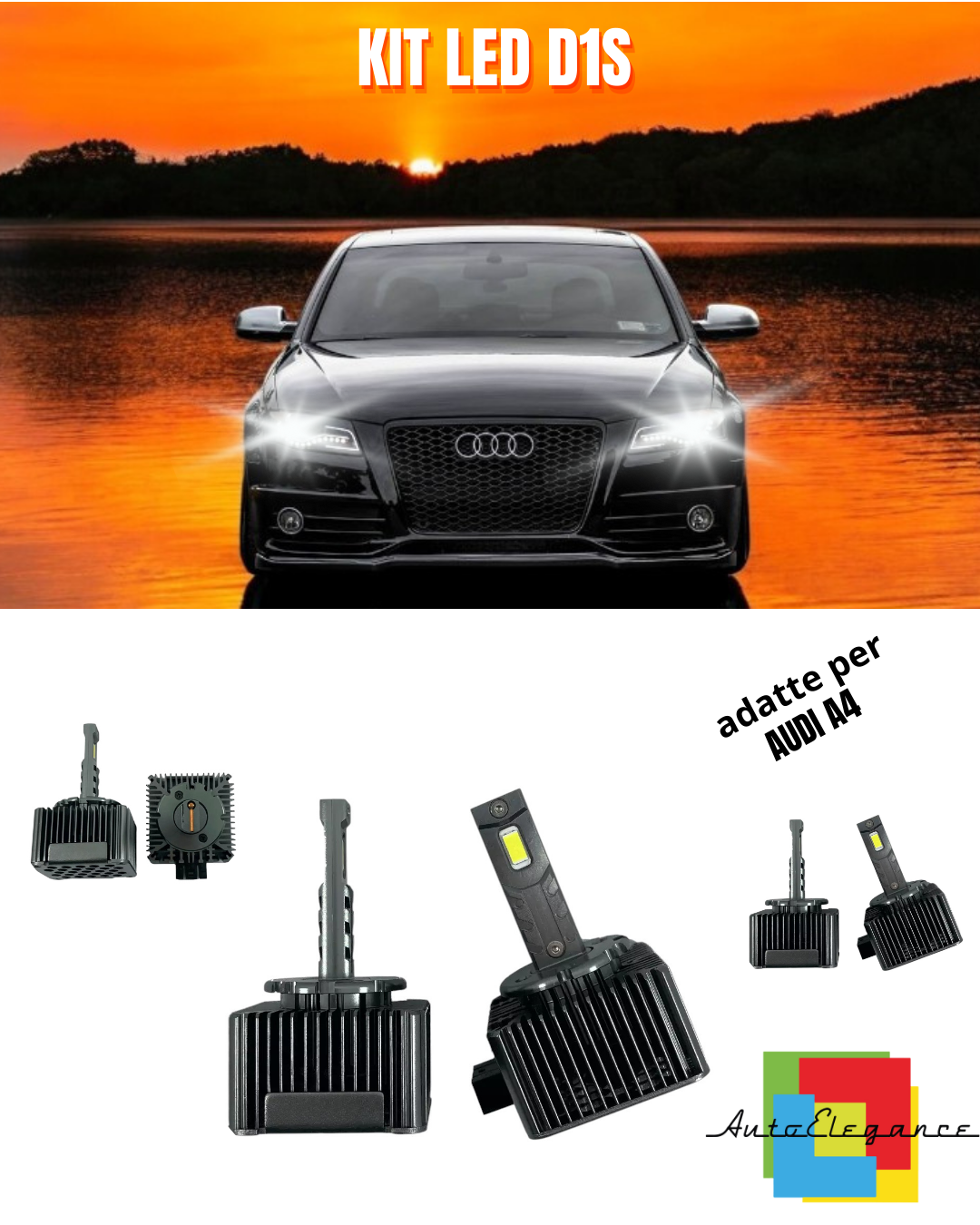 ⭐LAMPADE D1S LED 6000K DA XENON A LED MATRIX ADATTO PER AUDI A4 ⭐