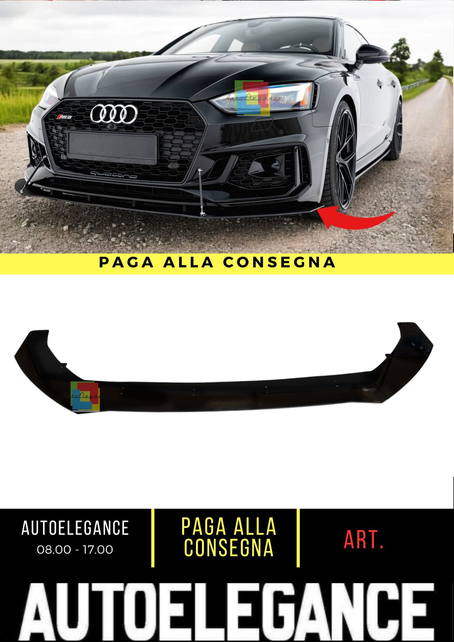 🔥Splitter Anteriore Adatto Per V.1 Audi RS5 Coupé / Sportback F5🔥