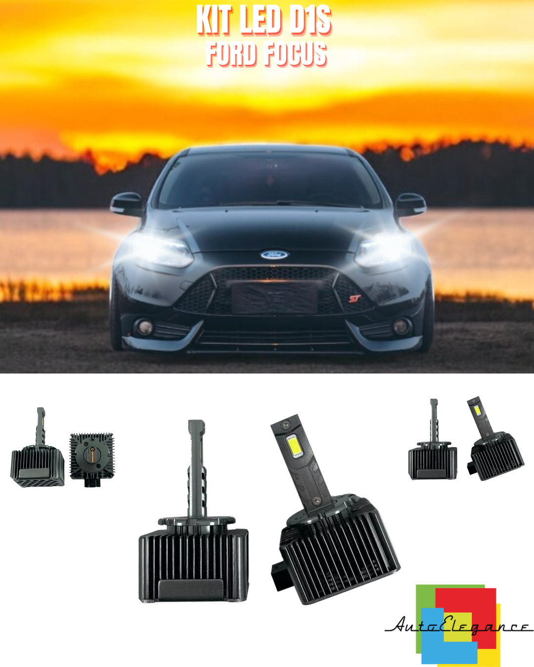 ⭐LAMPADE D1S LED 6000K DA XENON A LED MATRIX ADATTO PER FORD FOCUS ⭐