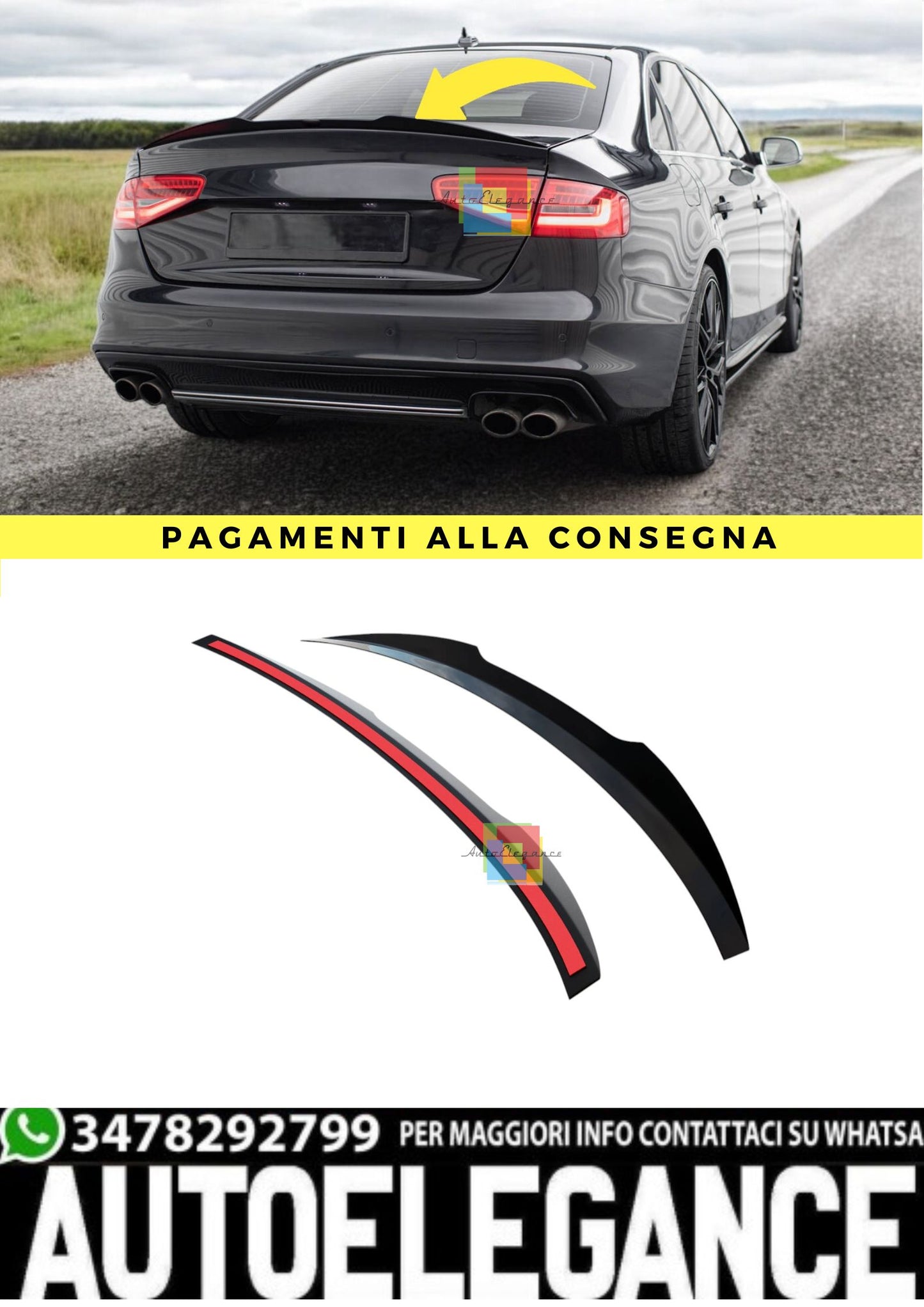 🔥Tappo Spoiler Adatto Per Audi S4 B8 FL Berlina🔥