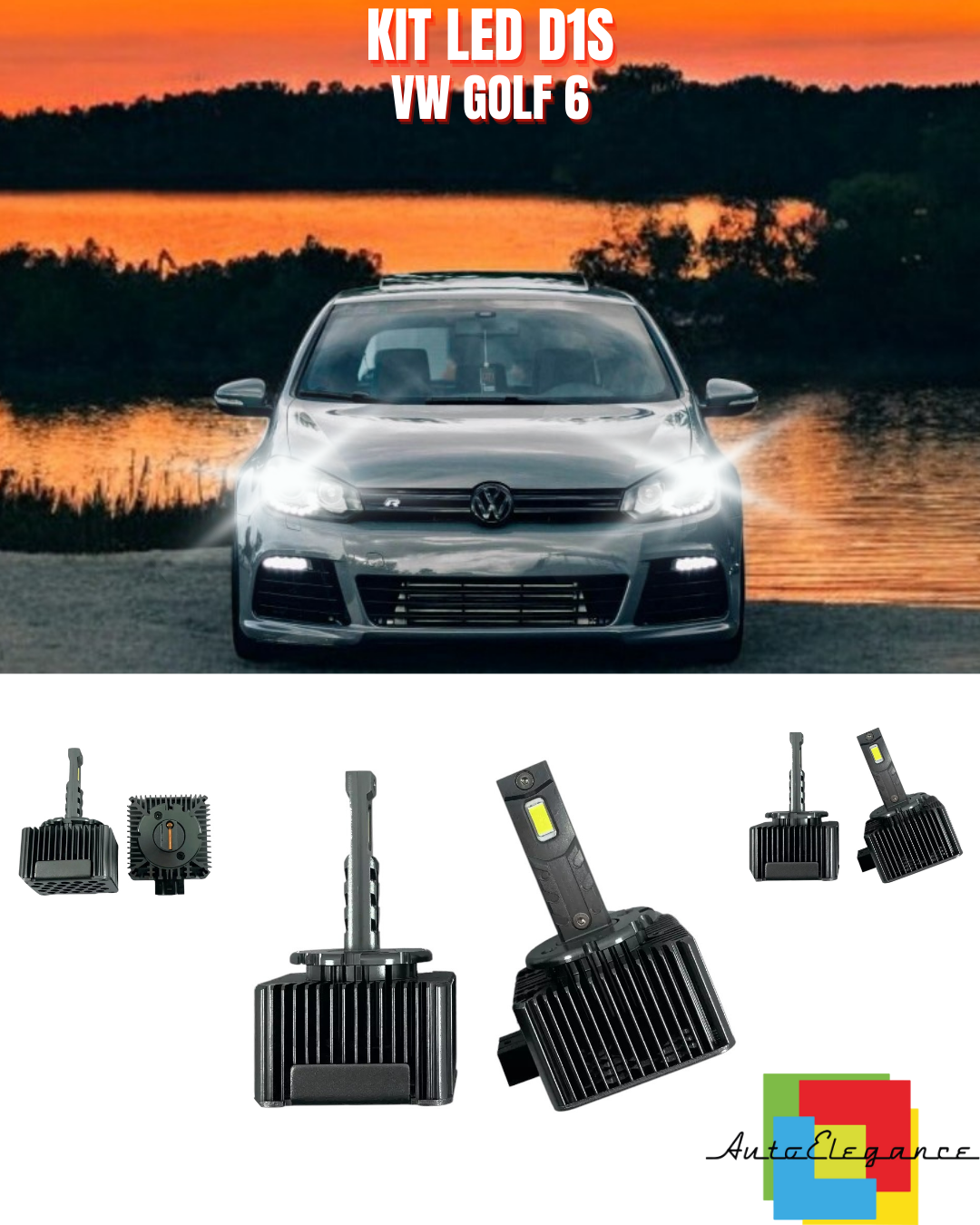 ⭐D1S LED 6000K XENON TO LED MATRIX LOW BEAM LAMPS SUITABLE FOR VW GOLF 6⭐