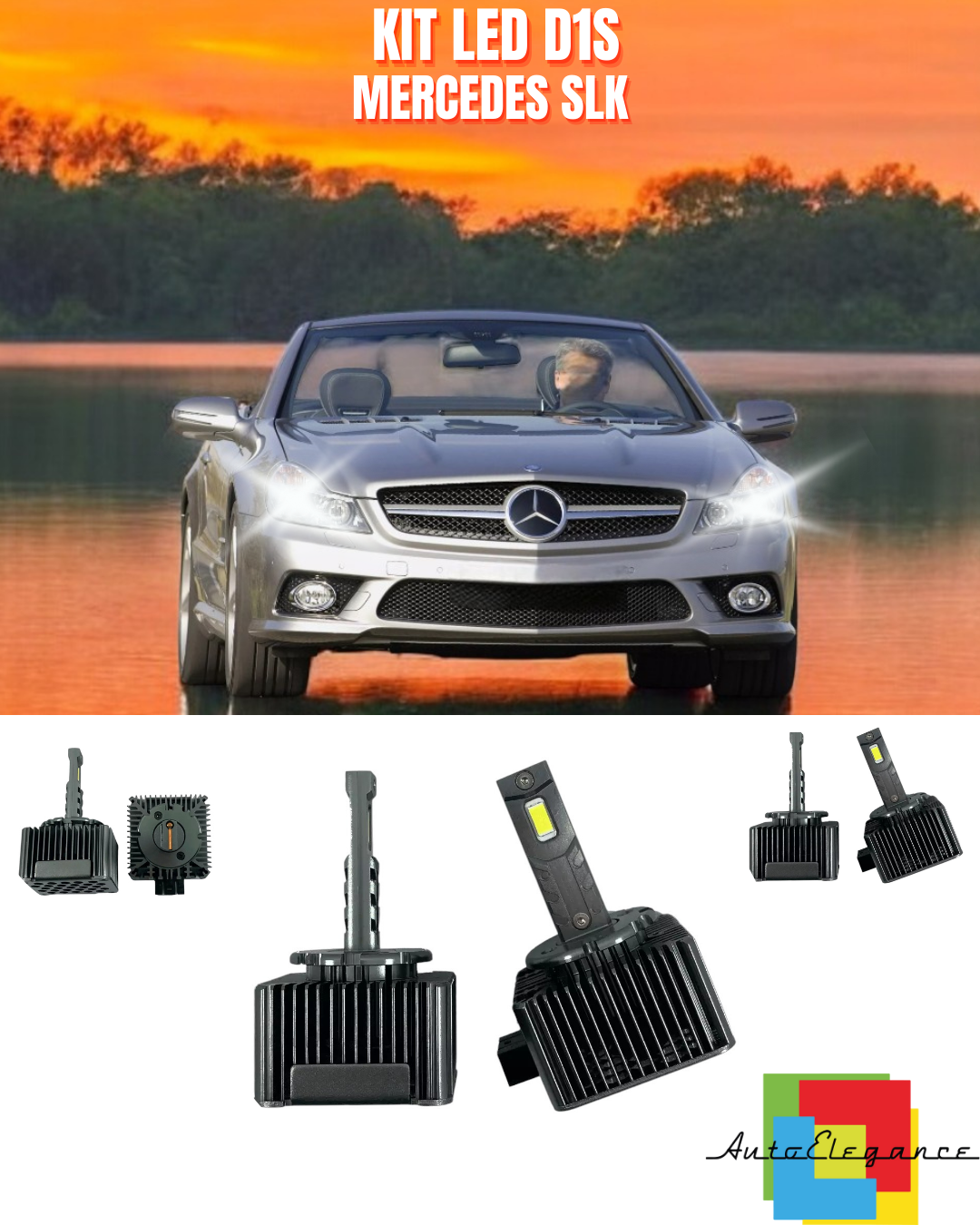 ⭐LAMPADE ANABBAGLIANTI D1S LED 6000K DA XENON A LED ADATTO PER MERCEDES SLK⭐