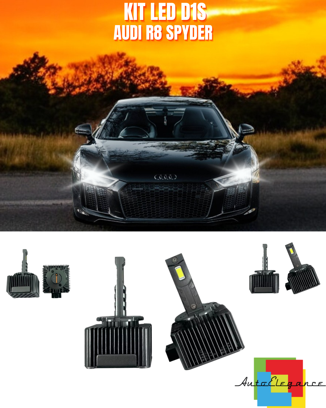 ⭐LAMPADE ANABBAGLIANTI D1S LED 6000K DA A LED ADATTO PER AUDI R8 SPYDER ⭐