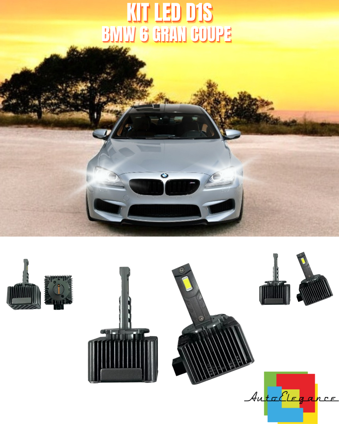 ⭐LAMPADE D1S LED 6000K DA XENON A LED MATRIX ADATTO PER BMW 6 GRAN COUPE⭐