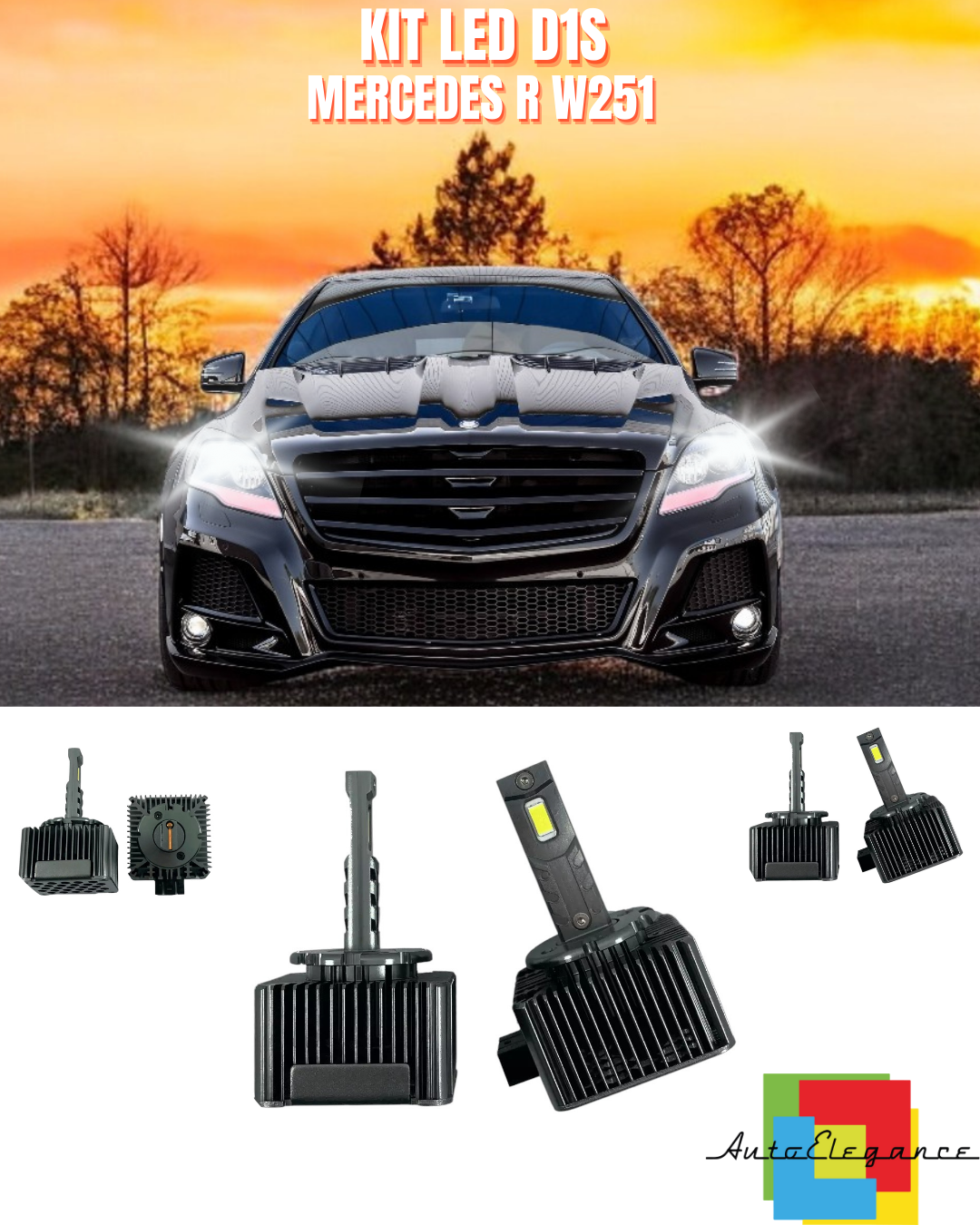 ⭐LAMPADE D1S LED 6000K DA XENON A LED MATRIX ADATTO PER MERCEDES R W251 ⭐