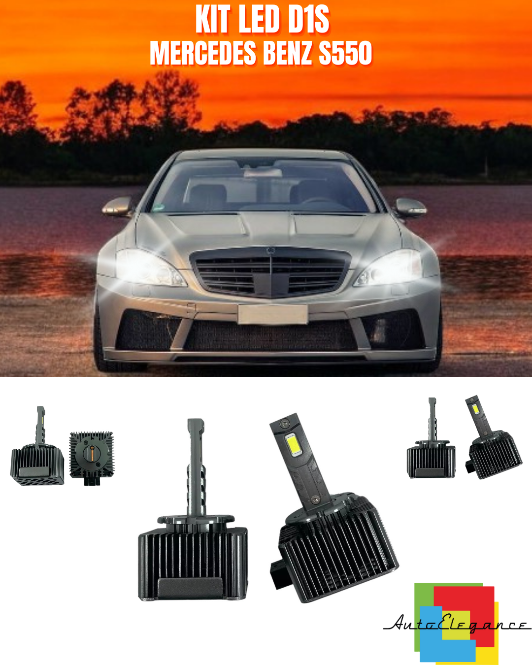 ⭐LAMPADE D1S LED 6000K DA XENON A LED MATRIX ADATTO PER MERCEDES BENZ S550 ⭐