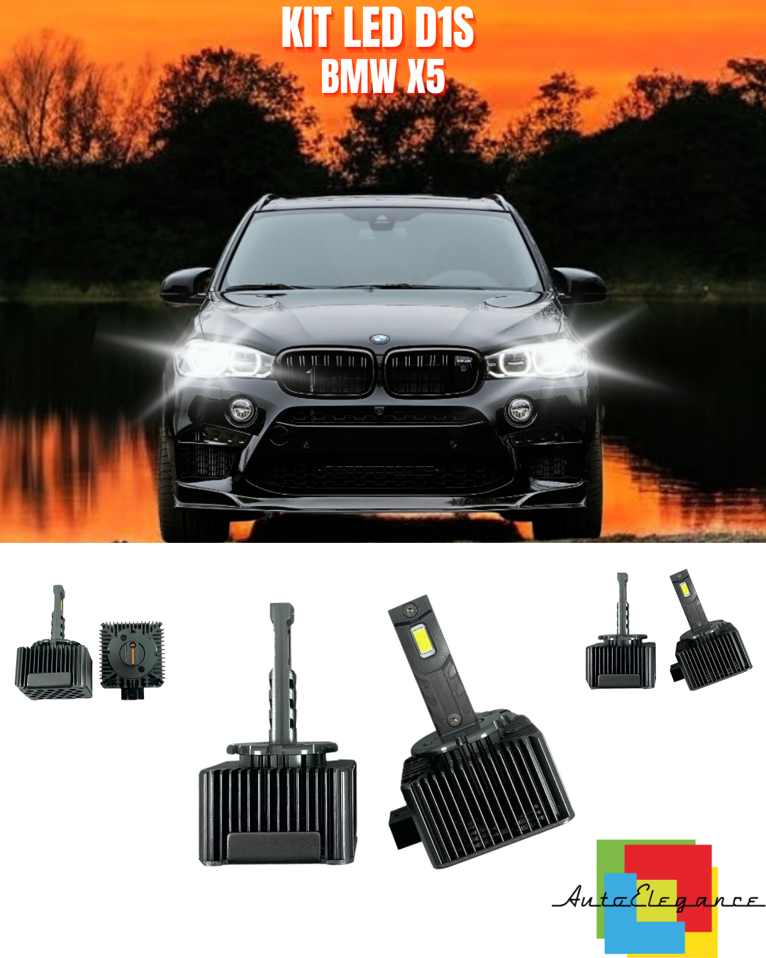 ⭐LAMPADE D1S LED 6000K DA XENON A LED MATRIX ADATTO PER BMW X5 ⭐