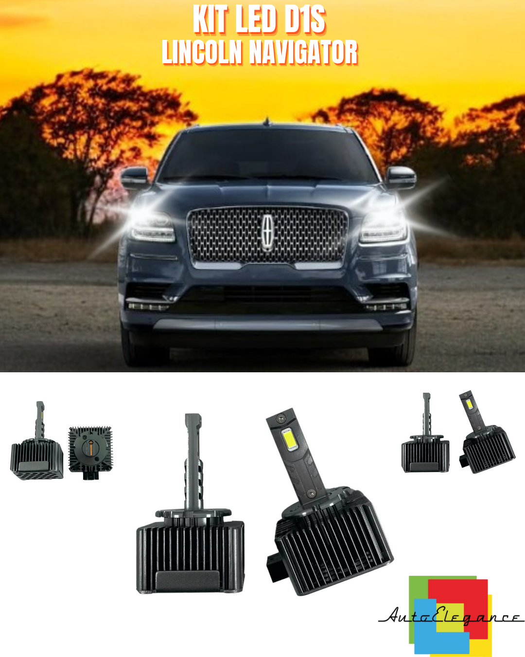 ⭐LAMPADE ANABAGLIANTI D1S LED 6000K DA XENON A LED ADATTO PER LINCOLN NAVIGATOR⭐