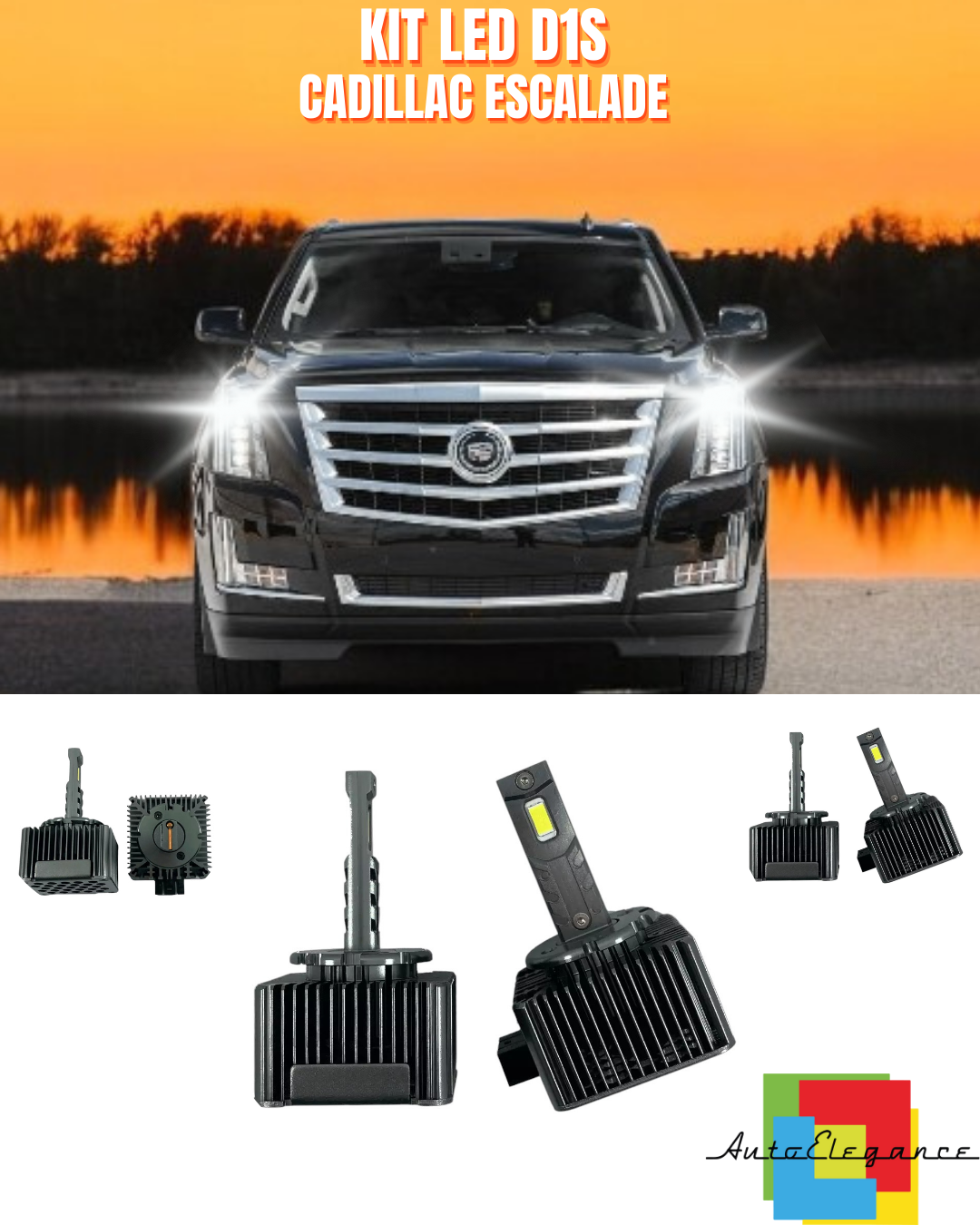 ⭐LAMPADE ANABAGLIANTI D1S LED 6000K DA XENON A LED ADATTO PER CADILLAC ESCALADE⭐
