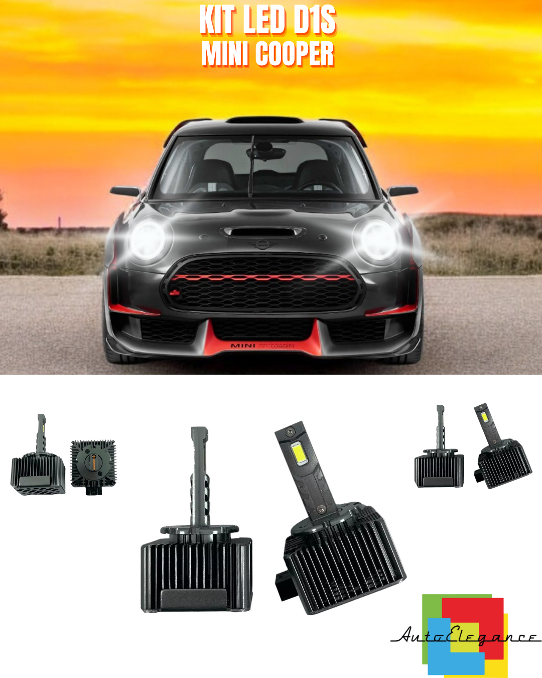 ⭐LAMPADE ANABBAGLIANTI D1S LED 6000K DA XENON A LED ADATTO PER MINI COOPER ⭐