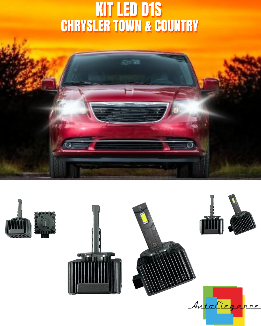 ⭐LAMPADE ANABBAGLIANTI D1S LED 6000K DA XENON A LED ADATTO PER CHRYSLER TOWN ⭐