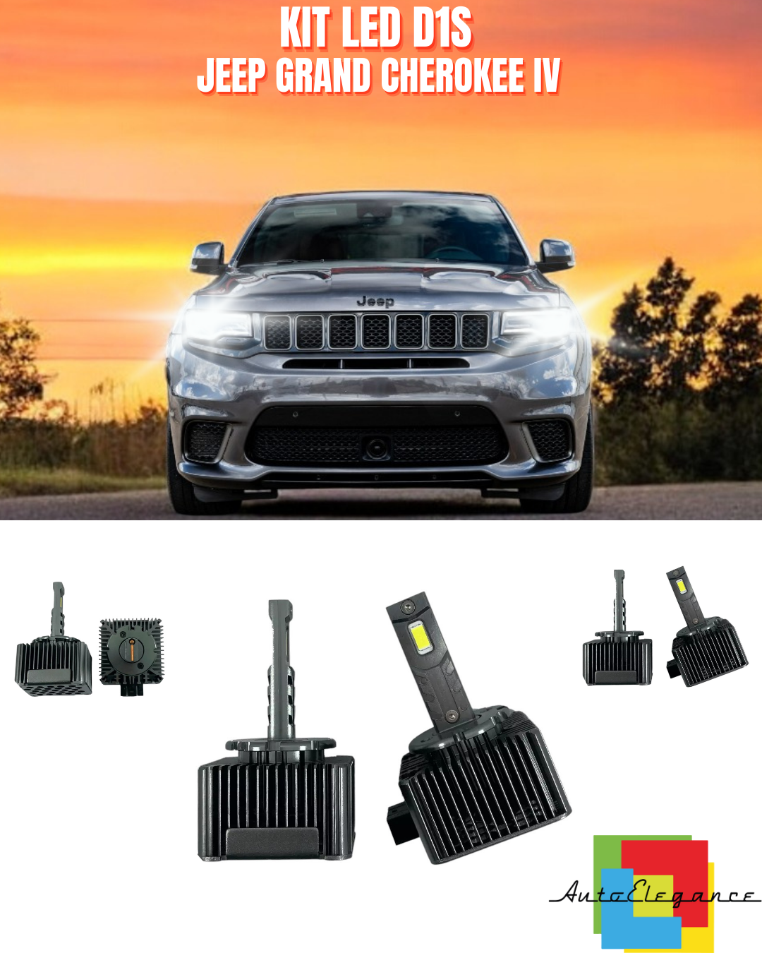 ⭐LAMPADE ANABAGLIANTI D1S LED 6000K DA XENON A LED ADATTO PER GRAND CHEROKE IV⭐