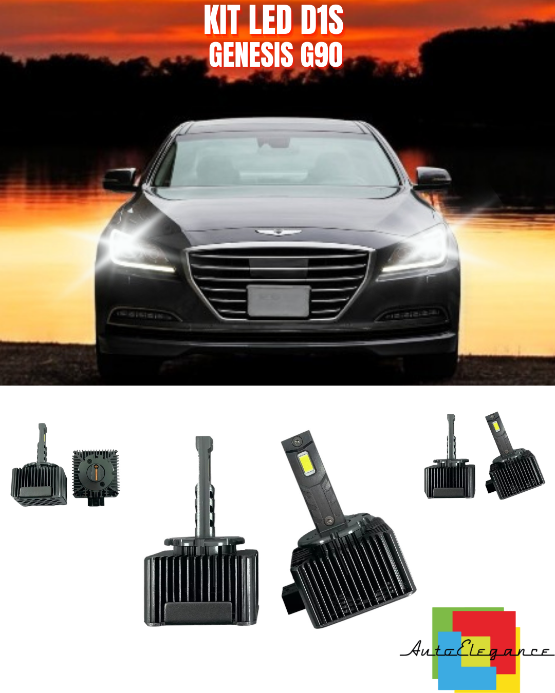 ⭐LAMPADE ANABBAGLIANTI D1S LED 6000K DA XENON A LED ADATTO PER GENESIS G90⭐