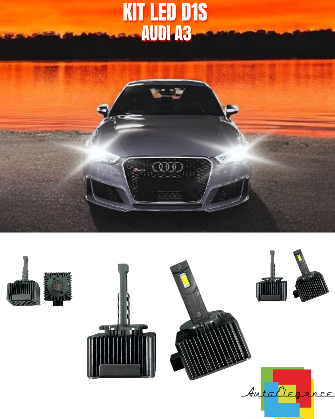 ⭐LAMPADE ANABBAGLIANTI D1S LED 6000K DA XENON A LED ADATTO PER AUDI A3⭐