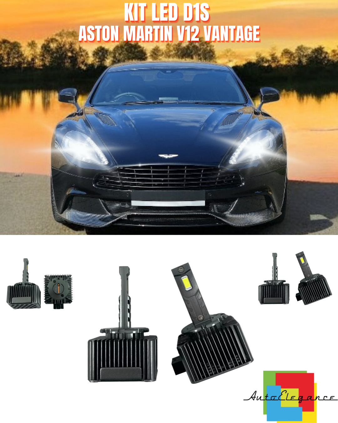 ⭐LAMPADE ANABBAGLIANTI D1S LED 6000K DA XENON A LED ADATTO PER ASTON MARTIN V12⭐