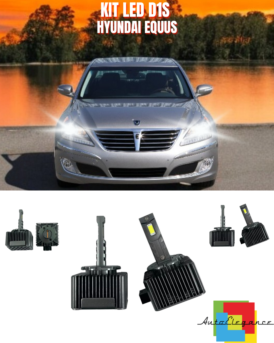 ⭐LAMPADE ANABBAGLIANTI D1S LED 6000K DA XENON A LED ADATTO PER HYUNDAI EQUUS⭐