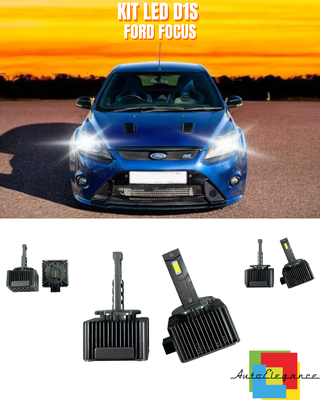 ⭐LAMPADE ANABBAGLIANTI D1S LED 6000K DA XENON A LED ADATTO PER FORD FOCUS⭐
