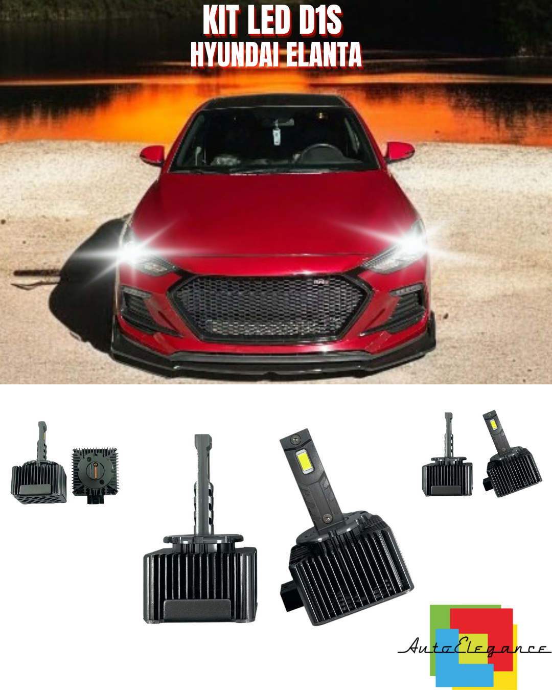 ⭐LAMPADE ANABBAGLIANTI D1S LED 6000K DA XENON A LED ADATTO PER HYUNDAI ELANTA ⭐