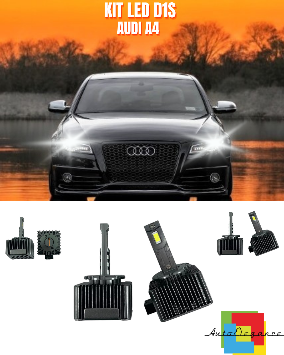 ⭐LAMPADE ANABBAGLIANTI D1S LED 6000K DA XENON A LED ADATTO PER AUDI A4 ⭐