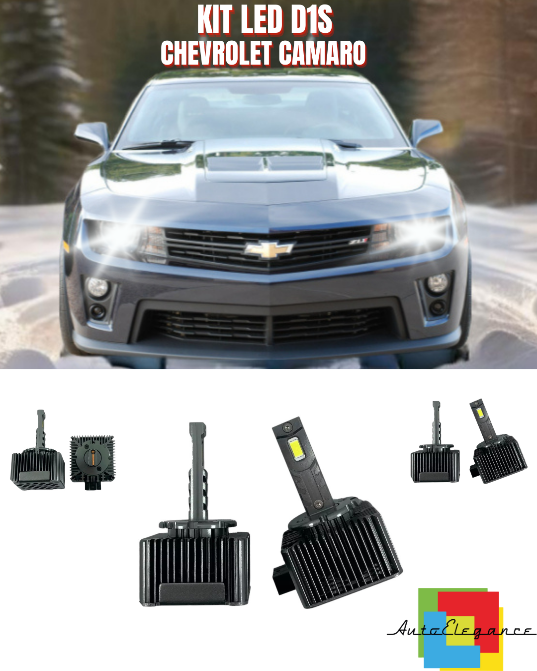 ⭐LAMPADE ANABBAGLIANTI D1S LED 6000K DA XENON A LED ADATTO PER CHEVROLET CAMARO⭐