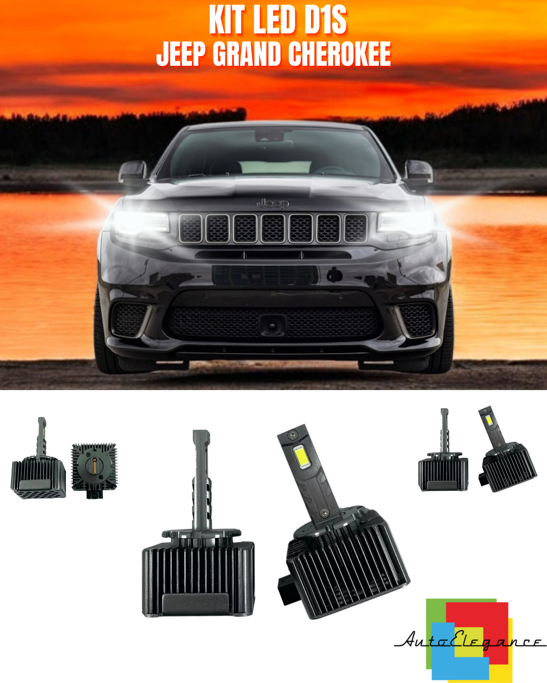 ⭐LAMPADE ANABBAGLIANTI D1S LED 6000K DA XENON A LED ADATTO PER JEEP CHEROKEE⭐