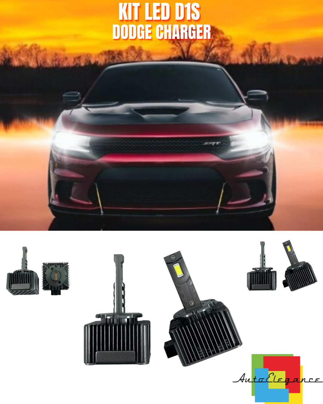 ⭐LAMPADE ANABBAGLIANTI D1S LED 6000K DA XENON A LED ADATTO PER DODGE CHARGER⭐