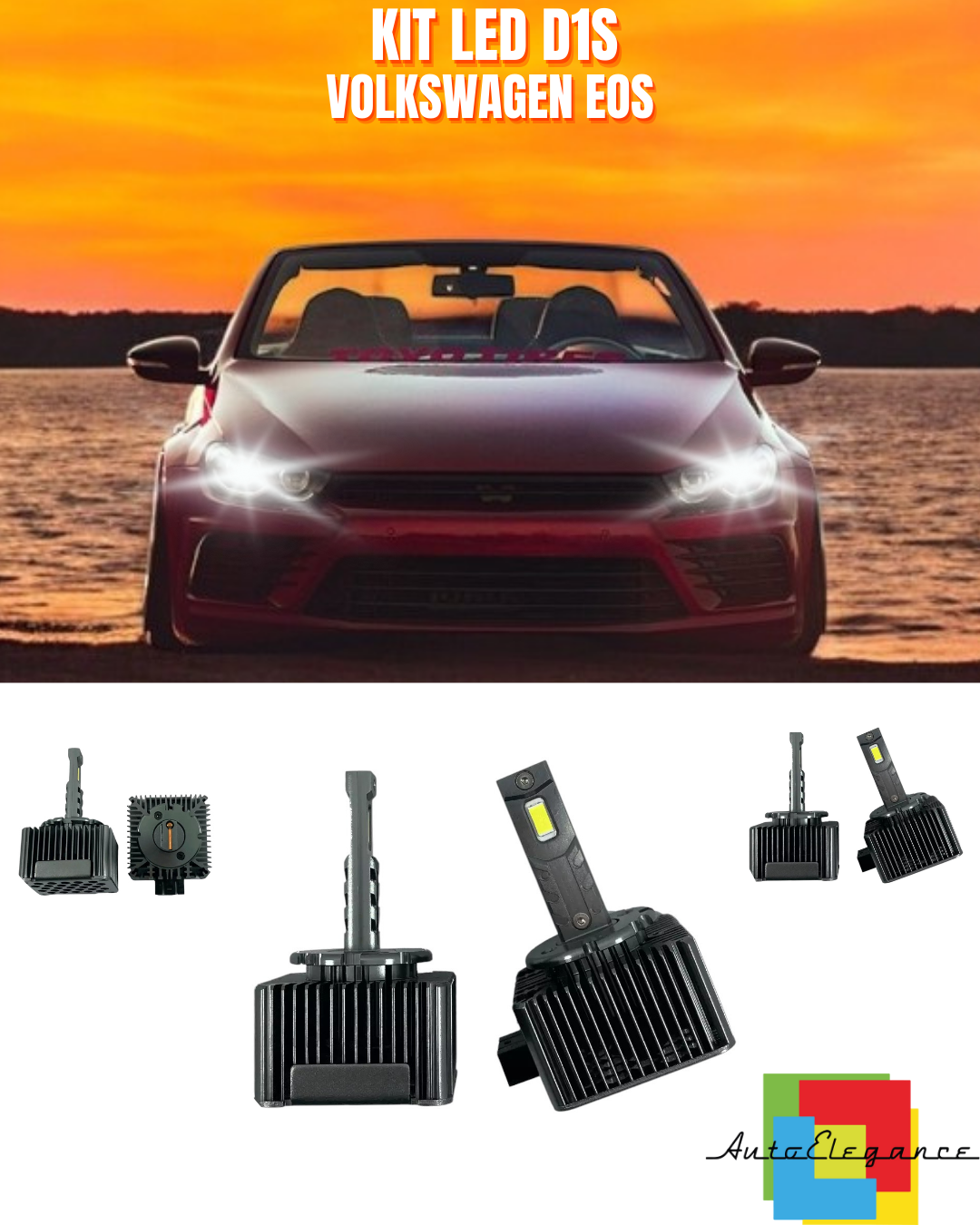⭐LAMPADE ANABBAGLIANTI D1S LED 6000K DA XENON A LED ADATTO PER VOLKSWAGEN EOS⭐