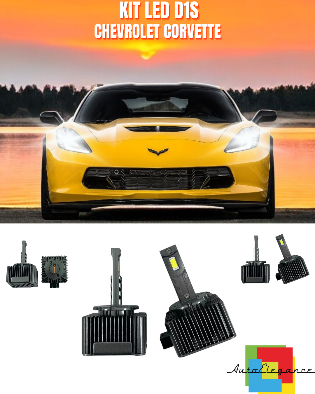⭐LAMPADE ANABBAGLIANTI D1S LED 6000K DA XENON A LED ADATTO PER CHEVROLET CORVET⭐