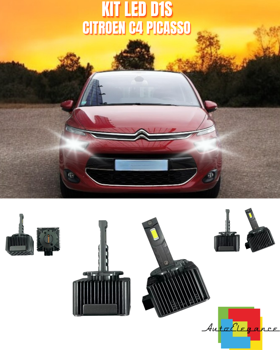 ⭐LAMPADE ANABBAGLIANTI D1S LED 6000K DA XENON A LED ADATTO PER CITROEN C4⭐