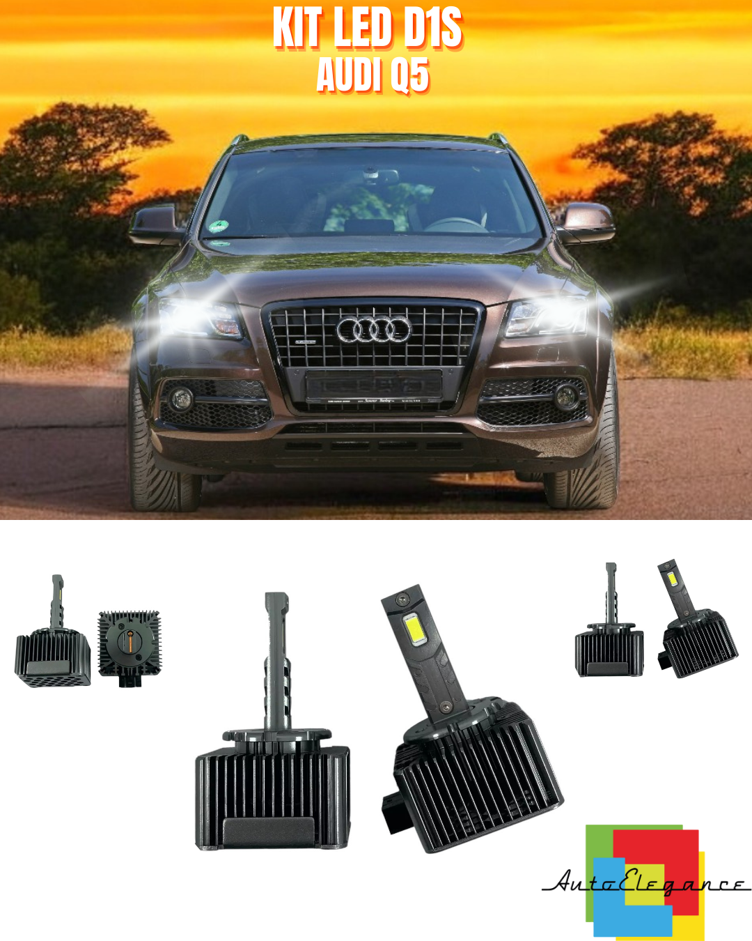 ⭐LAMPADE ANABBAGLIANTI D1S LED 6000K DA XENON ADATTO PER AUDI Q5⭐