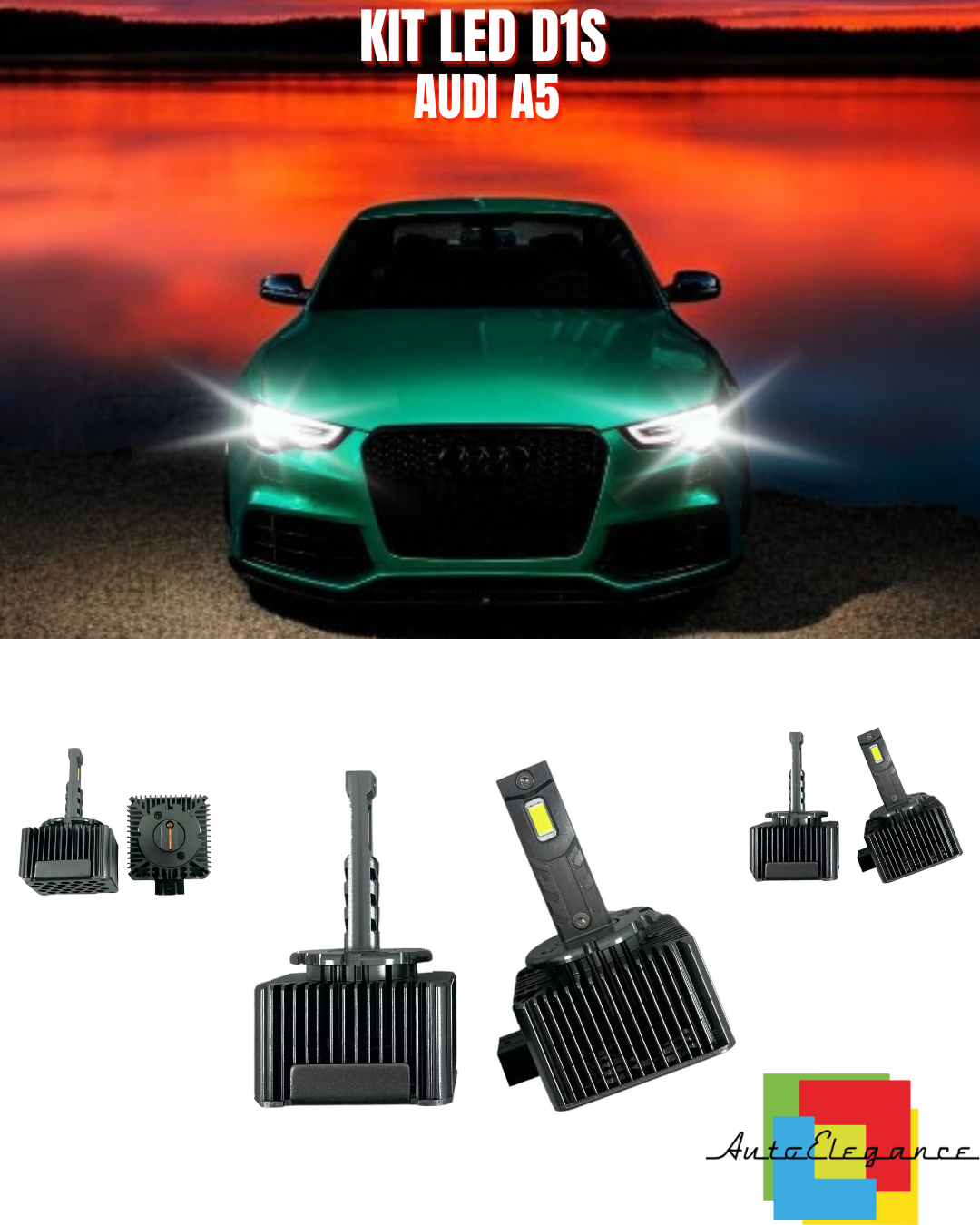 ⭐LAMPADE ANABBAGLIANTI D1S LED 6000K DA XENON ADATTO PER AUDI A5⭐