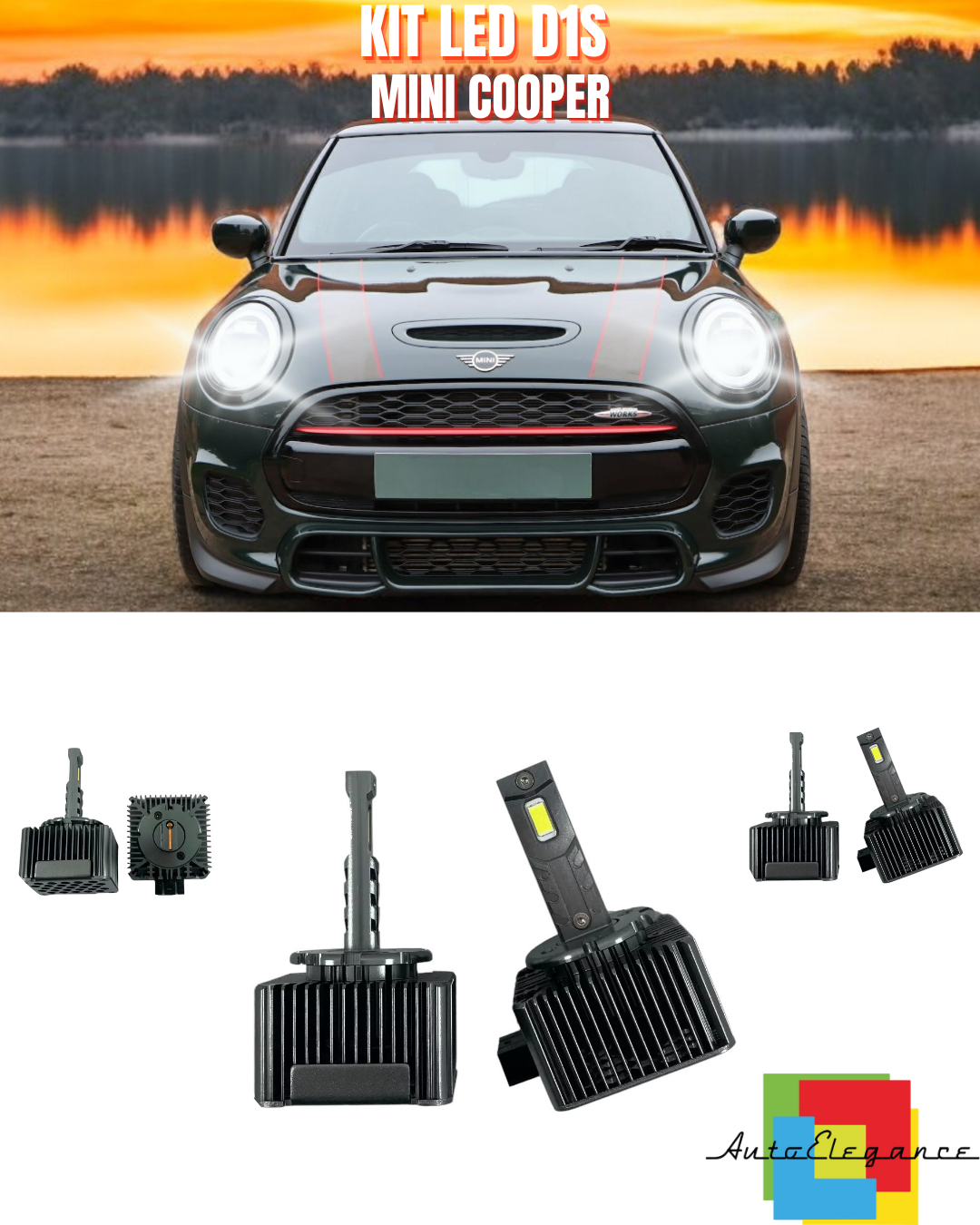 ⭐LAMPADE ANABBAGLIANTI D1S LED 6000K DA XENON ADATTO PER MINI COOPER⭐