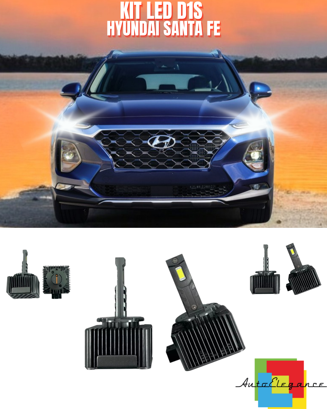 ⭐LAMPADE ANABBAGLIANTI D1S LED 6000K DA XENON ADATTO PER HYUNDAI SANTA FE⭐