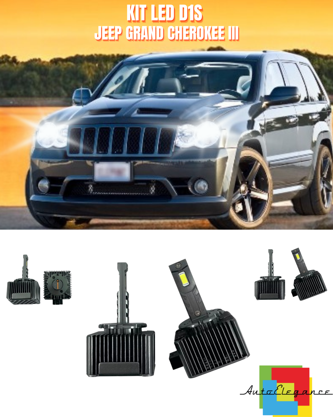 ⭐LAMPADE ANABAGLIANTI D1S LED 6000K DA XENON ADATTO PER JEEP GRAND CHEROKEE III⭐