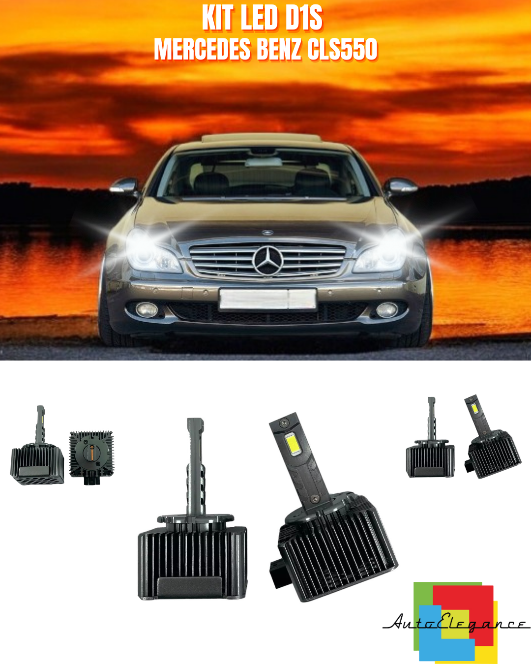 ⭐LAMPADE ANABAGLIANTI D1S LED 6000K DA XENON ADATTO PER MERCEDES BENZ CLS550⭐