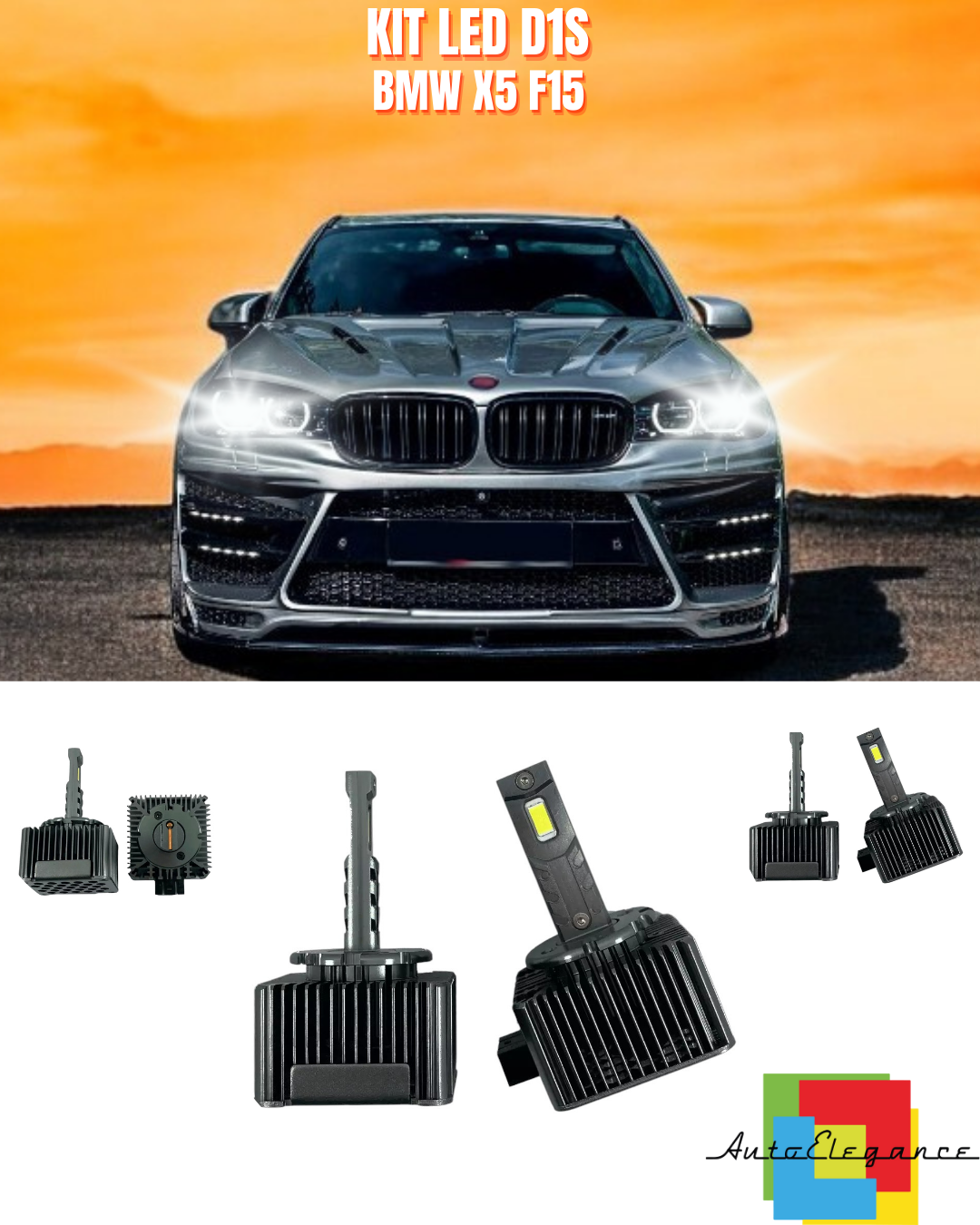 ⭐LAMPADE ANABAGLIANTI D1S LED 6000K DA XENON ADATTO PER BMW X5 F15⭐